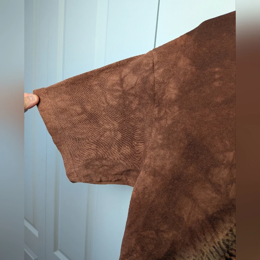 THE MOUNTAIN Vintage Tie Dye Men T-Shirt Size L 100% Cotton Made In USA Brown - Picture 4 of 8